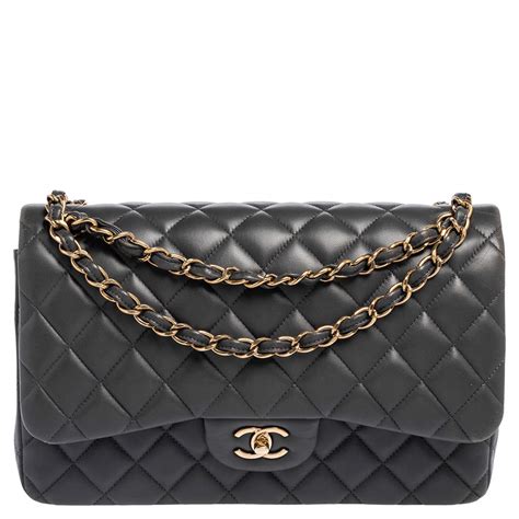 chanel flap bag jumbo grey.